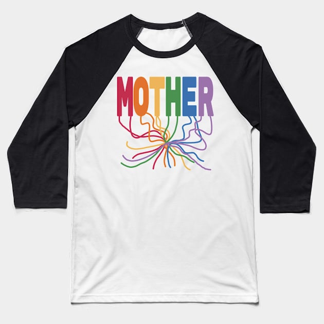 Mother Rainbow Baseball T-Shirt by EunsooLee